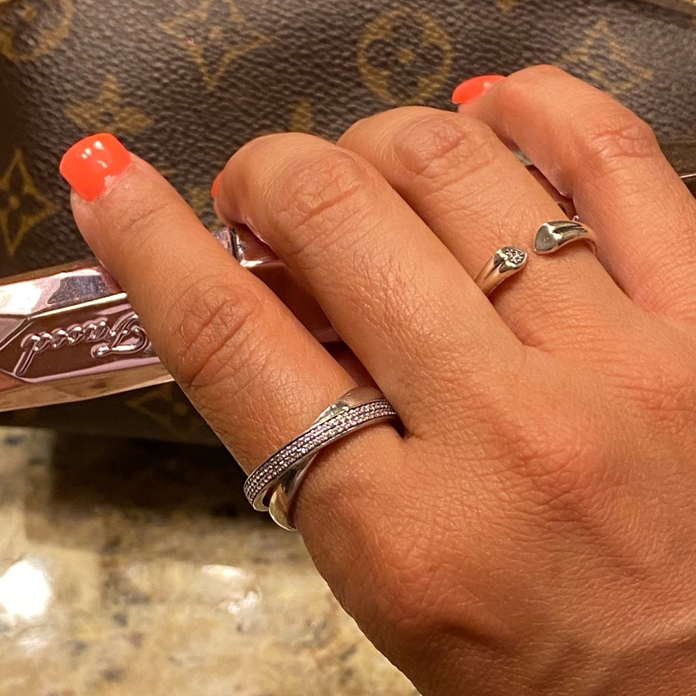 Pandora Two Hearts Sterling Silver Ring